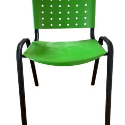 Silla iso – asiento y respaldo metálico verde – estructura negra